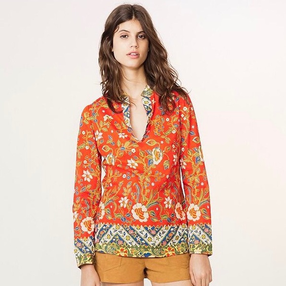 Colorful Tory Burch Print Tunic Sz 4 - Picture 4 of 5